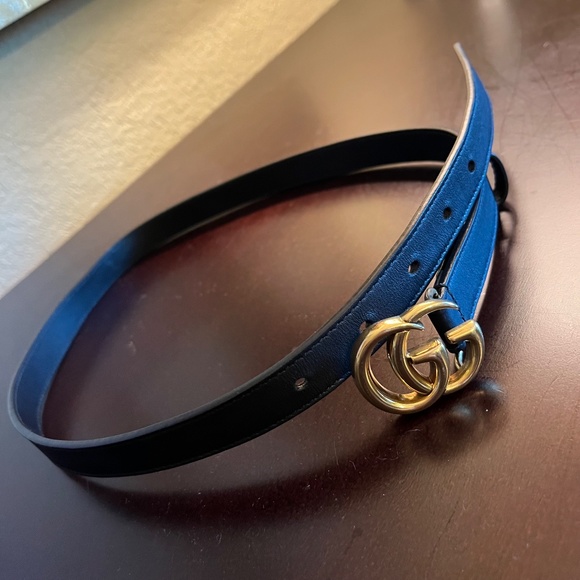 Gucci Thin Leather Belt (Waist Size 27"-31") with Dust Bag - Picture 3 of 8